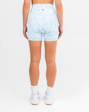 Freedom Marble High Waist Shorts Blue