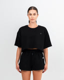 Icon Oversized Crop Top Black